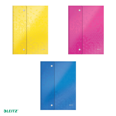 Mapa de protectie Leitz WOW, cu capse, PP, A4, capacitate 60 coli, diverse culori, pentru transport, asortat [3]