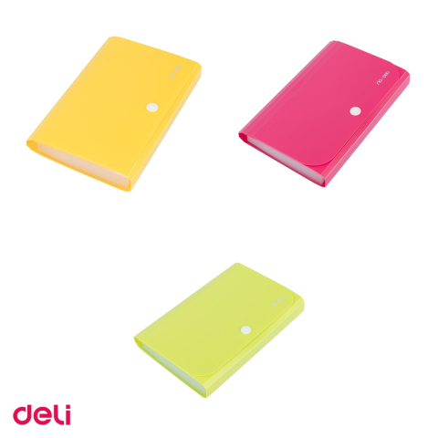 Mapa Deli A6, din plastic, 13 compartimente, 12 separatoare neon [3]