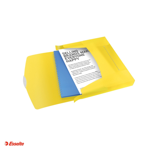 Mapa Jumbo Esselte VIVIDA, PP, A4, cu elastic, capacitate 350 coli, pentru transport, galben [3]