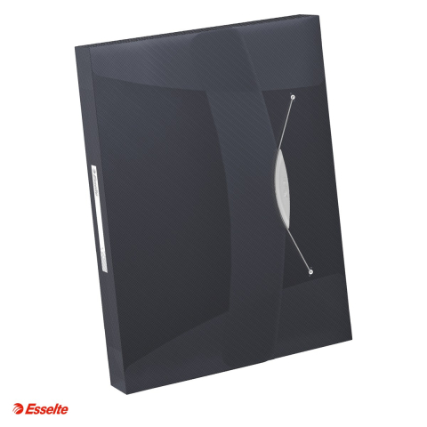 Mape si serviete - Mapa Jumbo Esselte VIVIDA, PP, A4, cu elastic, capacitate 350 coli, pentru transport, negru