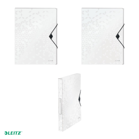 Mapa Jumbo Leitz WOW, PP, A4, cu elastic, capacitate 250 coli, pentru transport, alb [3]