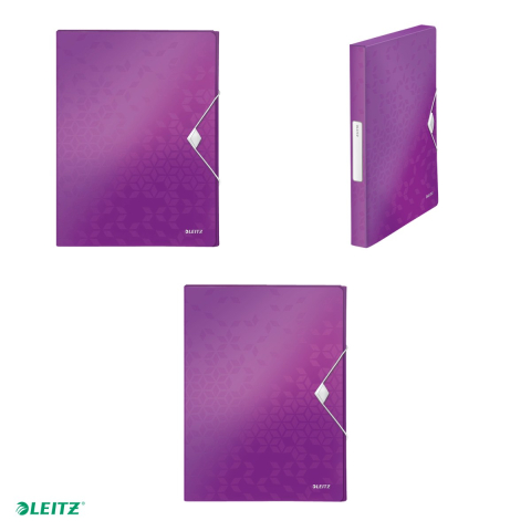 Mapa Jumbo Leitz WOW, PP, A4, cu elastic, capacitate 250 coli, pentru transport, mov [3]