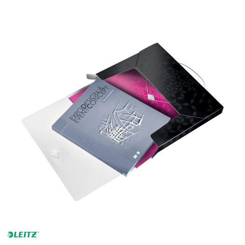 Mapa Jumbo Leitz WOW, PP, A4, cu elastic, capacitate 250 coli, pentru transport, negru [4]