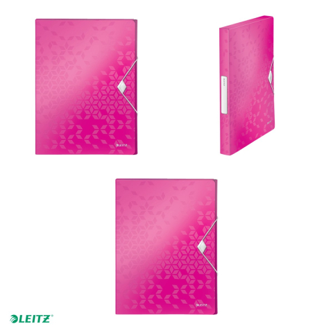 Mapa Jumbo Leitz WOW, PP, A4, cu elastic, capacitate 250 coli, pentru transport, roz [3]