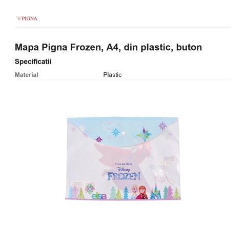 Mapa Pigna Frozen, A4, din plastic, buton [2]