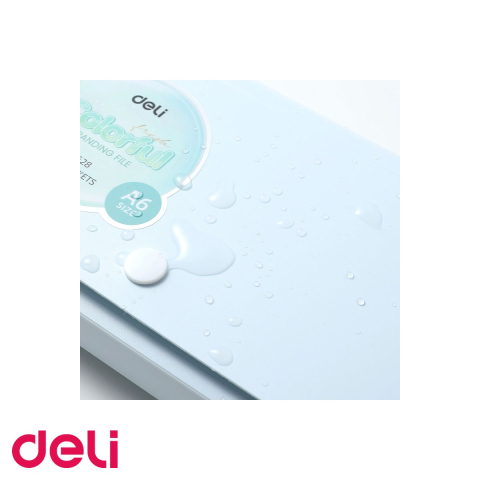 Mapa plastic A6 cu 12 separatoare pastel Deli, inchidere cu buton, organizare documente compacta [3]