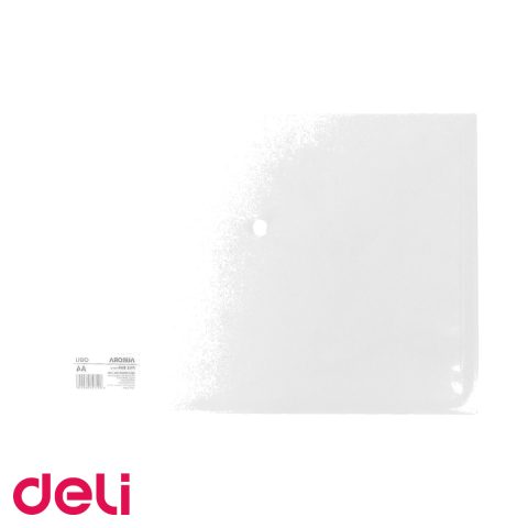 Mape si serviete - Mapa plastic cu buton Deli, format A4, transparenta, pentru organizare documente