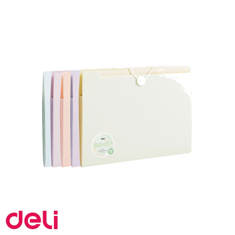 Mape si serviete - Mapa plastic cu elastic Deli Macarons, 7 separatoare, 8 compartimente colorate, format A4