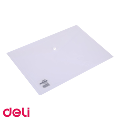 Mapa plastic transparenta cu buton Deli, format A4, pentru organizare documente la birou sau scoala [3]