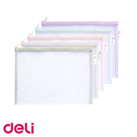 Mapa protectie documente A4 Deli, fermoar zip, material mesh poliester, pentru birou si scoala [0]