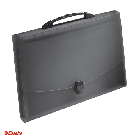 Mape si serviete - Mapa tip proiect Esselte VIVIDA, cu maner, PP, A4, capacitate 350 coli, pentru transport, negru