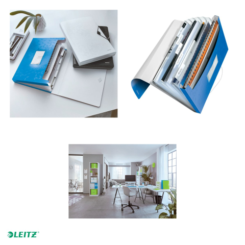 Mapa tip proiect Leitz WOW, PP, A4, capacitate 250 coli, pentru transport, albastru [4]