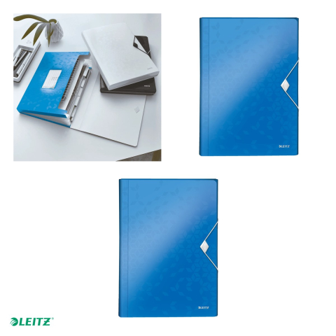 Mapa tip proiect Leitz WOW, PP, A4, capacitate 250 coli, pentru transport, albastru [3]
