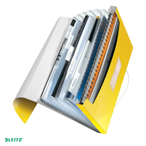Mape si serviete - Mapa tip proiect Leitz WOW, PP, A4, capacitate 250 coli, pentru transport, galben