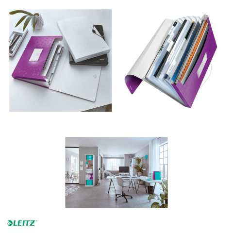 Mapa tip proiect Leitz WOW, PP, A4, capacitate 250 coli, pentru transport, mov [4]
