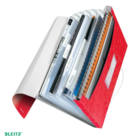 Mape si serviete - Mapa tip proiect Leitz WOW, PP, A4, capacitate 250 coli, pentru transport, rosu