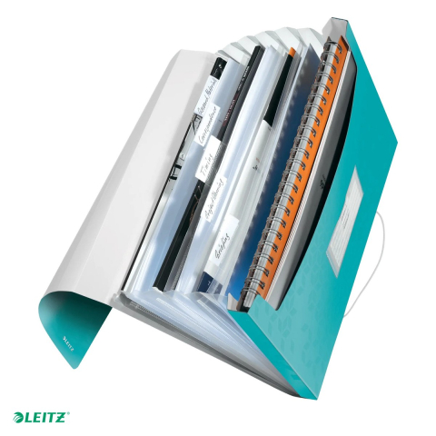 Mape si serviete - Mapa tip proiect Leitz WOW, PP, A4, capacitate 250 coli, pentru transport, turcoaz