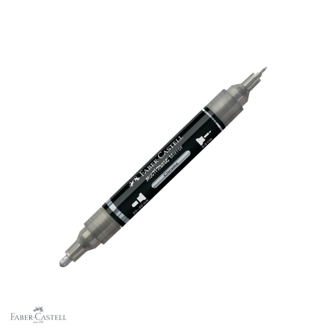 Markere si instrumente de desen artistic - Marker acrilic Faber-Castell Multimark, culoare 551 efect oglinda, varf dublu pentru arta si decoratiuni