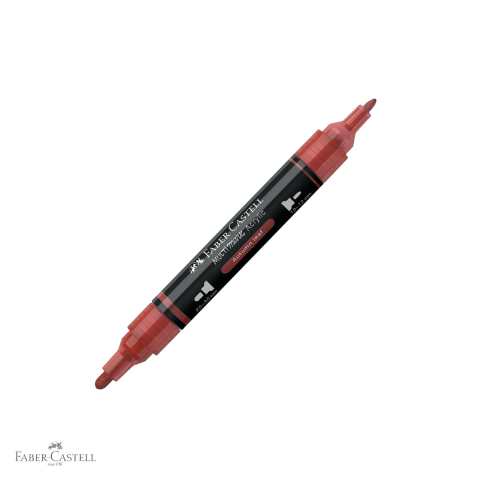 Markere si instrumente de desen artistic - Marker acrilic Faber-Castell Multimark, culoare aramiu 192, varf dublu, pentru suprafete multiple