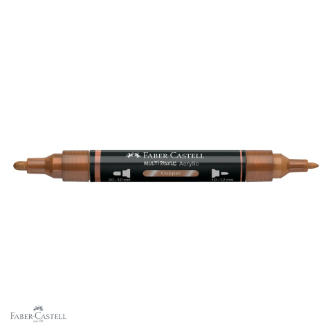 Marker acrilic Faber-Castell Multimark, culoare cupru 252, varf dublu, pentru suprafete multiple [3]