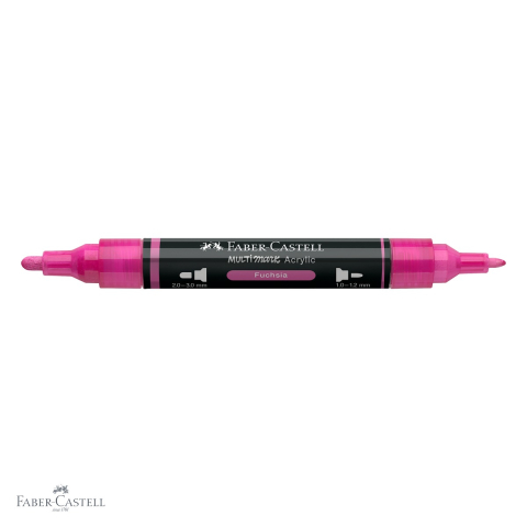 Marker acrilic Faber-Castell Multimark, culoare fucsia 125, varf dublu, pentru suprafete multiple [3]