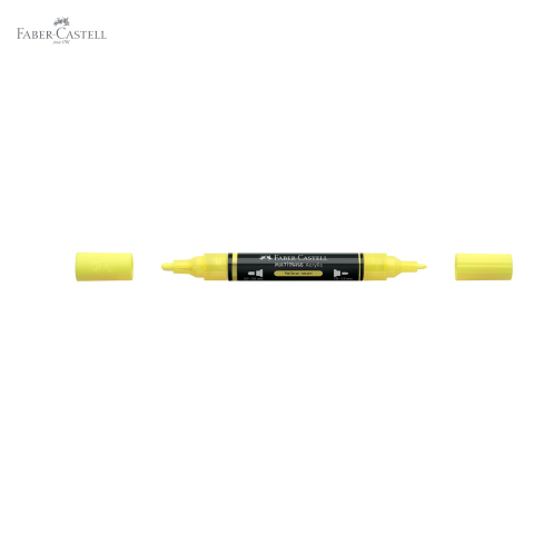 Marker acrilic Faber-Castell Multimark, culoare galben neon 256, varf dublu, pentru suprafete multiple [4]