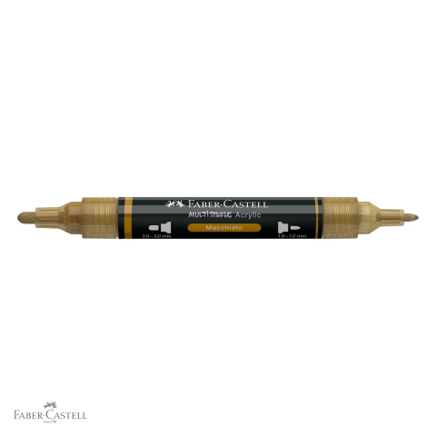 Marker acrilic Faber-Castell Multimark, culoare macchiato 178, varf dublu, pentru suprafete multiple [3]
