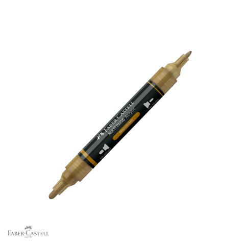 Markere si instrumente de desen artistic - Marker acrilic Faber-Castell Multimark, culoare macchiato 178, varf dublu, pentru suprafete multiple