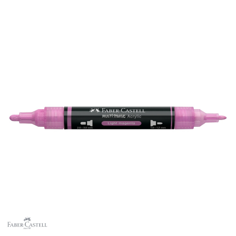 Marker acrilic Faber-Castell Multimark, culoare magenta deschis 119, varf dublu, pentru suprafete multiple [3]
