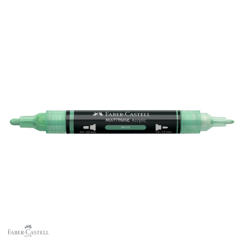 Marker acrilic Faber-Castell Multimark, culoare menta 412, varf dublu, pentru suprafete multiple [3]