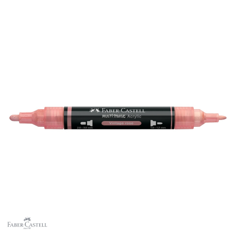 Marker acrilic Faber-Castell Multimark, culoare roz vintage 304, varf dublu, pentru multiple suprafete [3]