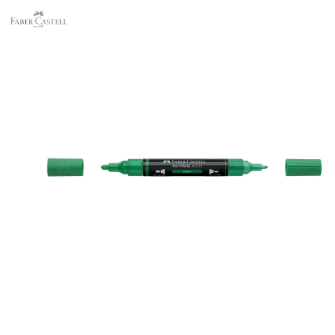 Marker acrilic Faber-Castell Multimark, culoare verde 316, varf dublu, pentru multiple suprafete [4]
