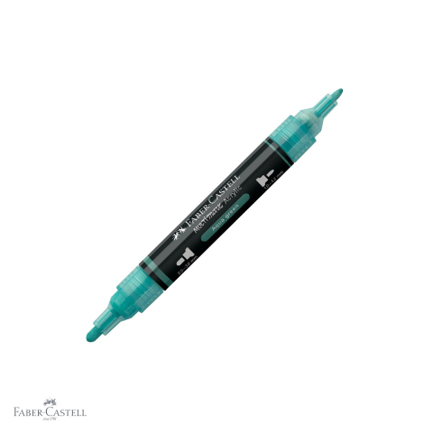 Markere si instrumente de desen artistic - Marker acrilic Faber-Castell Multimark, culoare verde aqua 276, varf dublu, pentru suprafete multiple