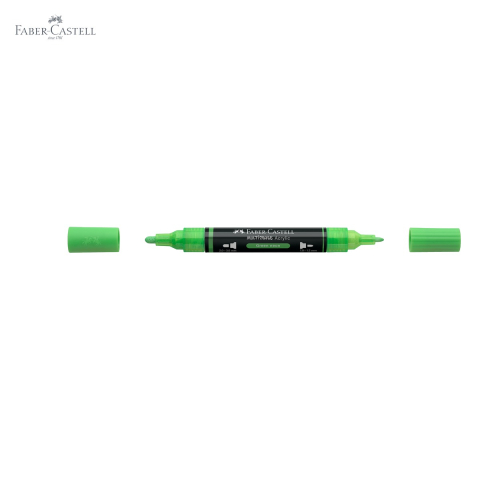 Marker acrilic Faber-Castell Multimark, culoare verde neon 257, varf dublu, pentru suprafete multiple [4]