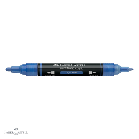 Marker acrilic Faber-Castell Multimark, varf dublu, albastru deschis 140, pentru multiple suprafete [3]