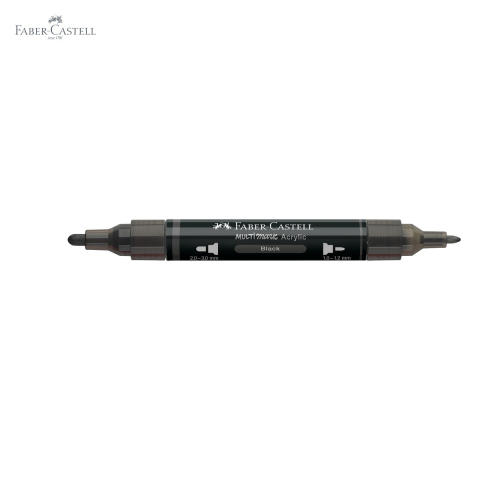 Marker acrilic Faber-Castell Multimark, varf dublu, culoare neagra, pentru suprafete multiple [4]
