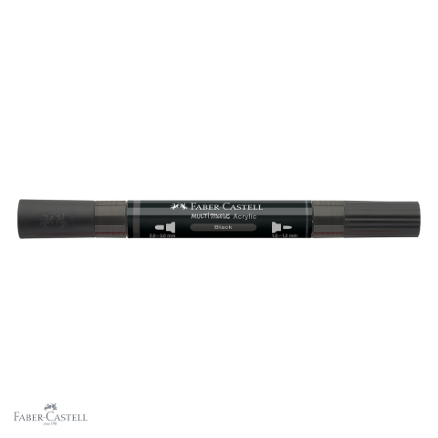 Marker acrilic Faber-Castell Multimark, varf dublu, culoare neagra, pentru suprafete multiple [3]