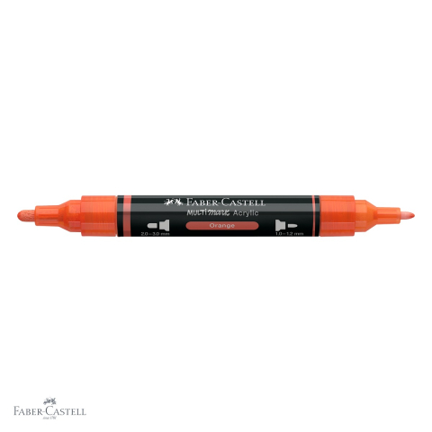 Marker acrilic Faber-Castell Multimark, varf dublu, culoare portocaliu 115, pentru multiple suprafete [3]