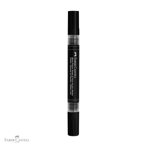 Marker acrilic Faber-Castell Shake&Paint negru, varf dublu 1mm/3mm, pentru suprafete multiple [3]