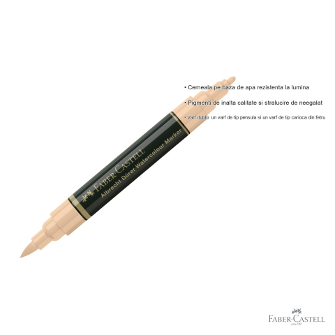 Marker acuarela Faber-Castell Albrecht Durer, culoarea pielii deschis 132, varf dublu pensula si carioca [2]