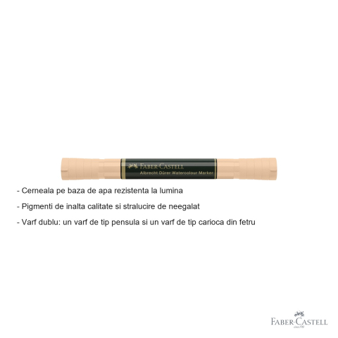 Marker acuarela Faber-Castell Albrecht Durer, culoarea pielii deschis 132, varf dublu pensula si carioca [1]