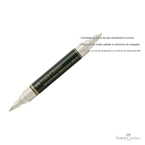 Marker acuarela Faber-Castell Albrecht Durer, gri rece cald 272, varf dublu pensula si carioca [2]