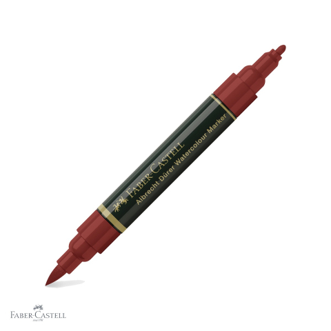 Markere si instrumente de desen artistic - Marker acuarela Faber-Castell Albrecht Durer, rosu indian 192, varf dublu pensula si carioca, pentru schite si pictura