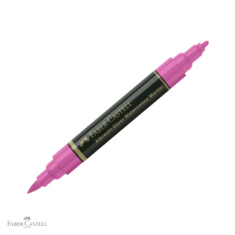 Markere si instrumente de desen artistic - Marker acuarela Faber-Castell Albrecht Durer, roz purpuriu mediu, varf dublu pensula si carioca, pentru schite si pictura