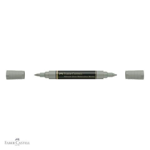 Marker acuarela Faber-Castell Albrecht Durer, varf dublu pensula si carioca, culoare gri (233) [3]