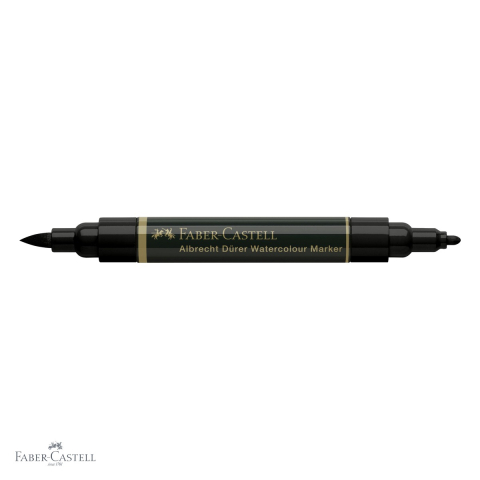 Marker acuarela Faber-Castell Albrecht Durer, varf dublu pensula si carioca, negru 199, pentru schite si pictura [3]