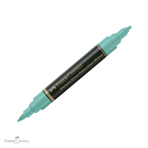 Markere si instrumente de desen artistic - Marker acuarela Faber-Castell Albrecht Durer, varf dublu pensula si carioca, verde cobalt 156, pentru schite si pictura