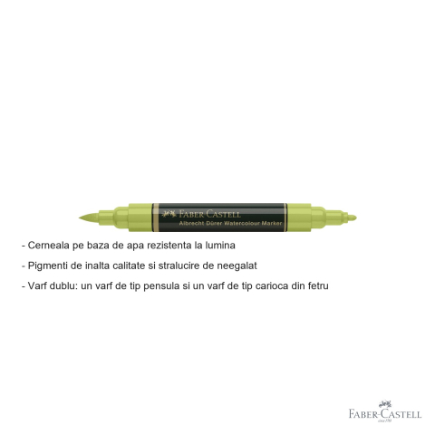 Marker acuarela Faber-Castell Albrecht Durer, varf dublu pensula si carioca, verde de mai 170 [1]