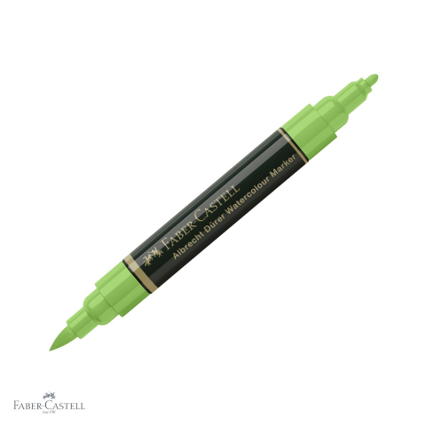 Markere si instrumente de desen artistic - Marker acuarela Faber-Castell Albrecht Durer, verde frunza 112, varf dublu pensula si carioca, pentru schite si pictura acuarela