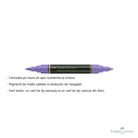 Marker acuarela Faber-Castell Albrecht Durer, violet purpuriu 136, varf dublu pensula si fetru, pentru schite si pictura [1]